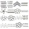 Mixed Titanium Steel Body Piercing Jewelry Tongue Lip Eyebrow Nose Stud Belly Ring 85pcs/Set
