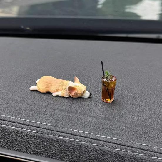 Украшение для автомобиля в виде корги, милый мини-спящий декор для автомобиля в виде корги, украшение для центральной консоли, подарок для любителей домашних животных в машине