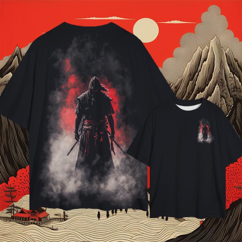 Ретро мужская футболка с принтом самурая 3d, свободные футболки для мужчин, новая модная повседневная мужская одежда, свободные дышащие топы с короткими рукавами