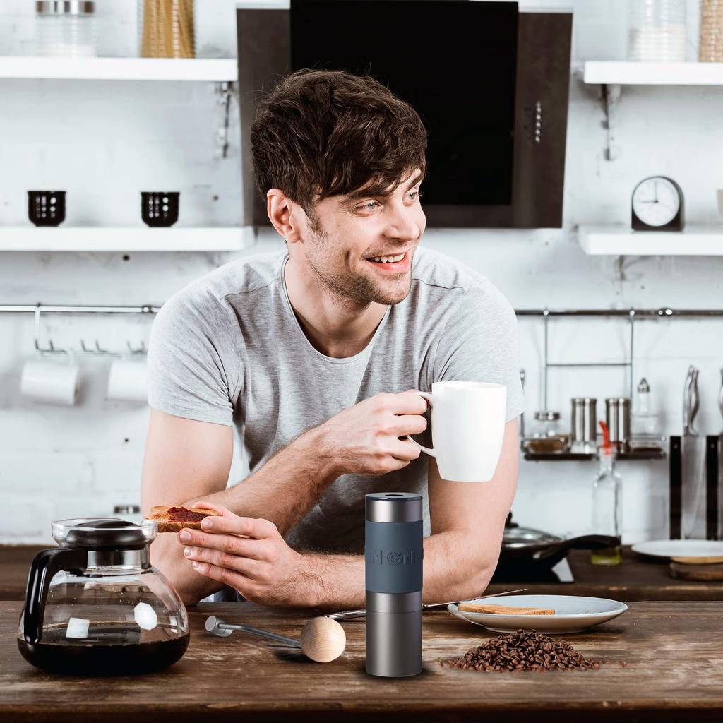KINGrinder K1 Hand Coffee Grinder, 160-Level Internal Grinding Adjustment, Conical Metal Blade for Superior Uniformity, 25g Capacity