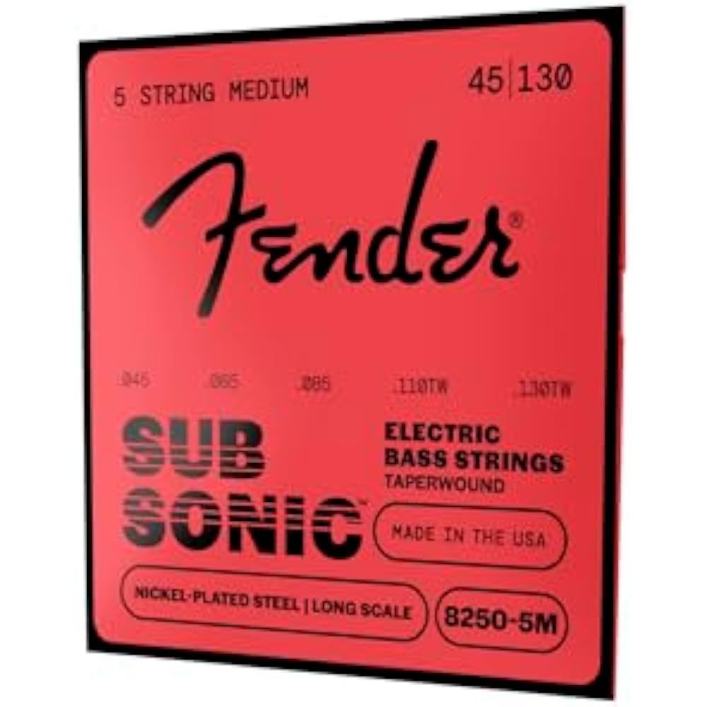 Fender Fender Струны для электробаса SubSonic™ 8250-5M Басовые струны, Никелированная сталь с конической обмоткой...