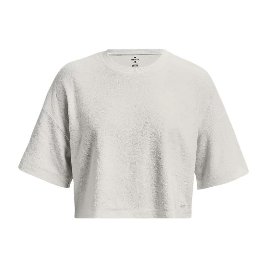 Under Armour Journey однотонный свободный крой круглый вырез пуловер короткий рукав футболка женские топы туманно-серый 1376914-006