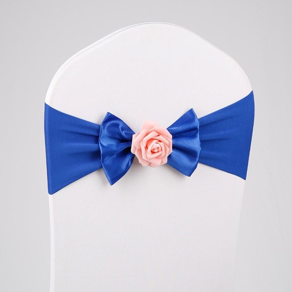 2pcs Vintage Satin Chair Sashes Band Reusable Chair Back Flower Durable Chair Bow Tie Wedding