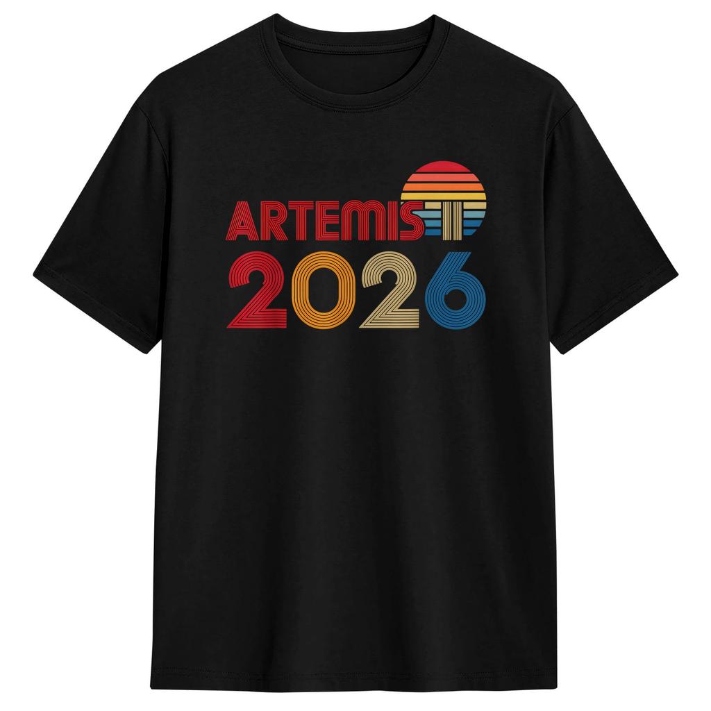 2026 Artemis 2 На Луну Футболка Унисекс и Женская Летняя Хлопковая Одежда Модная С Круглым Вырезом С Коротким Рукавом Уличная Мода