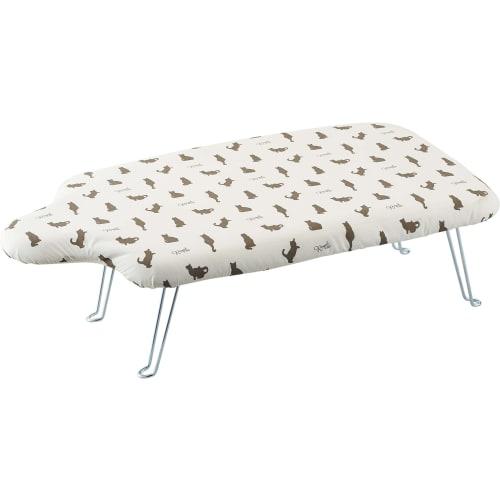 Yamazaki Lightweight Human-Shaped Ironing Board with Hooks, Neko Press, White, Approx. 69 x 37 x 20 cm, Hangs in Closet, Steel Mesh Construction, Prod