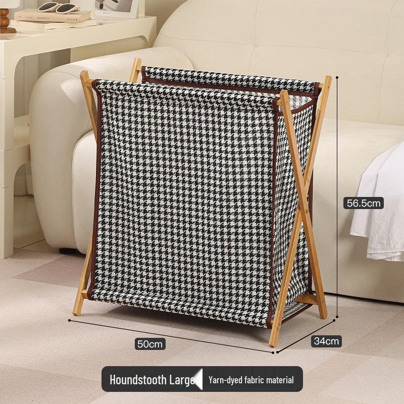 Solid Wood Foldable Laundry Hamper: Large, Durable Storage Basket for Clothes In Laundry Room or Bathroom.