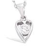 [F6298] - Серебряный кулон 'Coeur Câlin' серебристо-белый (родиевое покрытие) - 10x7 мм