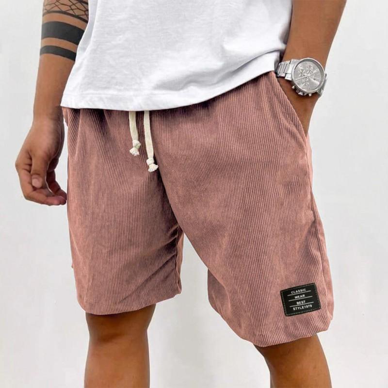 Mens Corduroy Cargo Shorts 2026 Lightweight Breathable 5-Pocket Casual Pants