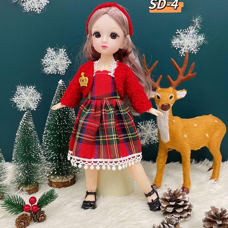 30cm Bjd Doll 23 Moveable Joints 12 Inch Christmas Dolls With Clothes and Shoes Kids Toys For Girl's Christmas Gifts