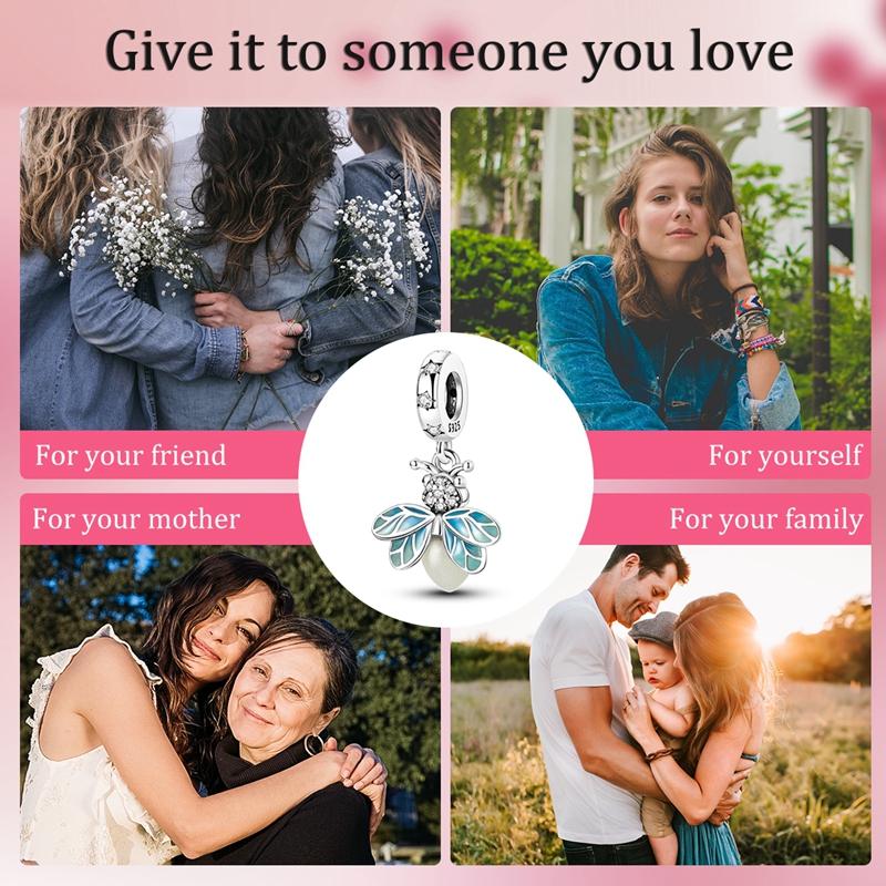 Shining Luminous Firefly Charms Copper Bulb Octopus Jellyfish Bee Fit Dangle Original Bracelets Glow Beads Women Diy Jewelry