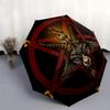 Devilish Pentagram Goat Head Sticker DecalUmbrella, Portable 3-Fold Compact Umbrella,Christmas Gift ES498