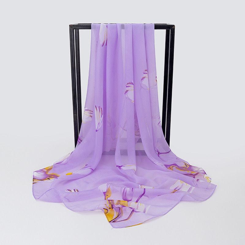 Summer Chiffon Printed Versatile Sunscreen Shawl Lightweight Baotou Square Towel