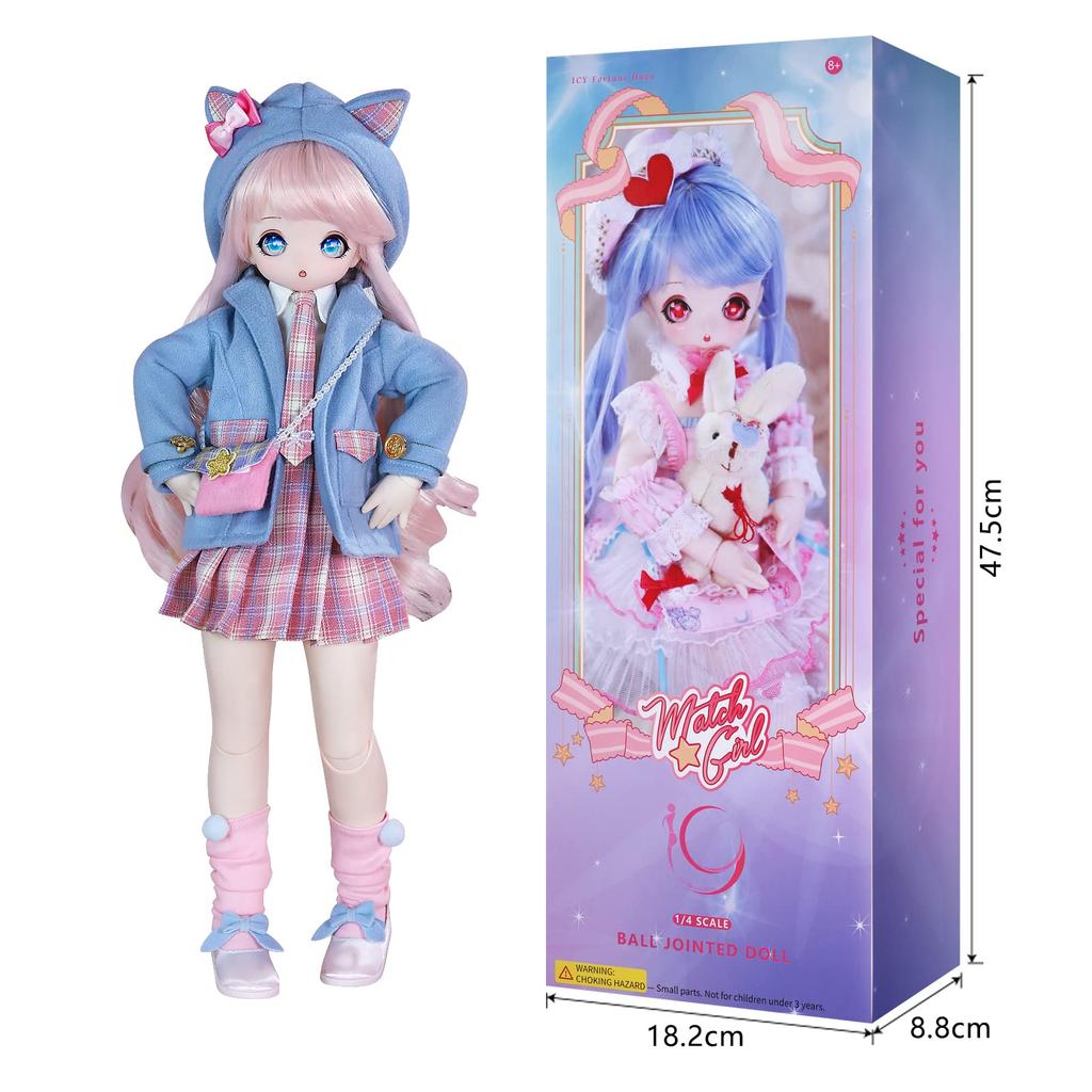 ICY Fortune Days 1/4 Scale BJD Doll Anime Style Painted Movable Figure Ages 8+ (Cat)