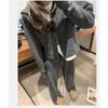 Women's Autumn and Winter Hooded Zip Knit Cardigan Wide Leg Pants Two Piece Set