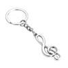 3D Silvery Music Notes Symbol Pendant Key Ring Keychain Keyfob Creative Keyring