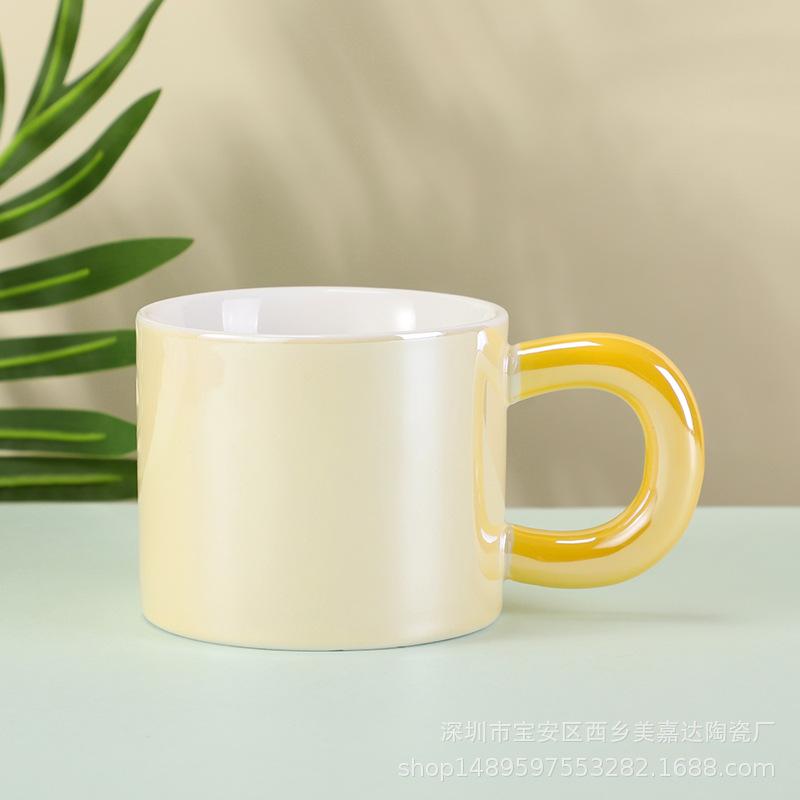 Creative Light Luxury Pearlescent Glaze Boys And Girls High Value Cup Couple Afternoon Tea Souvenir Coffee Cup