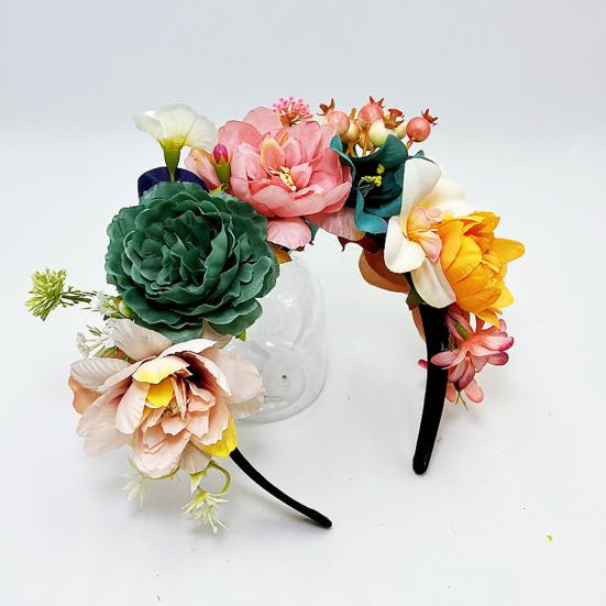 Imitation Flower Decor Hair Hoop Elastic Design Travel Party Headband Various Styles Floral