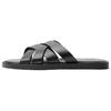 Fashionable Comfortable Decorative Leather Slip-On Sandals Men Footwear Black 12752520800