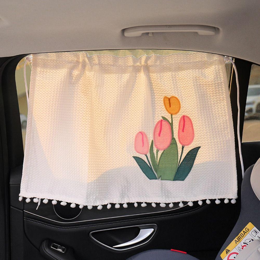 UV Protection Flower Car Blackout Curtain Car Curtain Car Bear Sliding Curtain Car Window