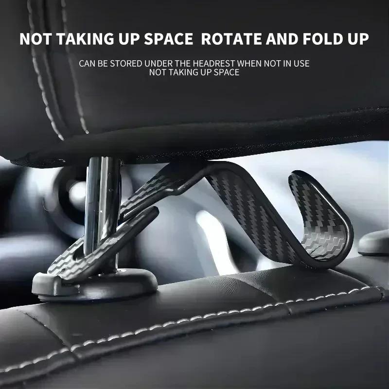 UCK2 2025 Hot 4pcs Carbon Fibre Car Rear Seat Hook Hanger Storage Organizer Hooks for BMW E46 E85 E60 F10 E39 F30 E36 F20 E87 E90 E70