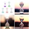 Elegant Glass Hourglass with Flowing Bubbles Nighttime Glow Decorative Timer for Living Room