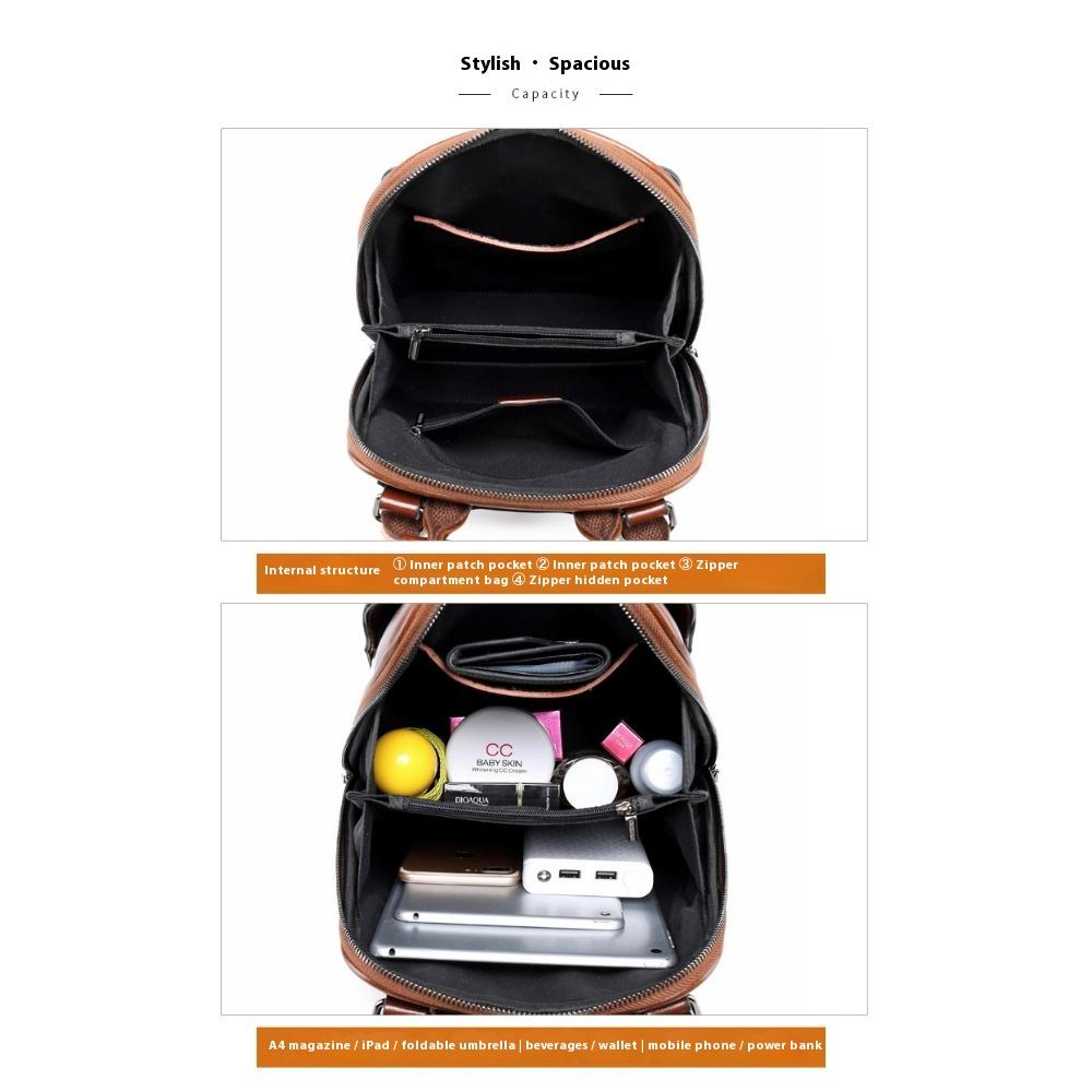 Кожаный рюкзак из вощеной коровьей кожи, женский ретро-портфель