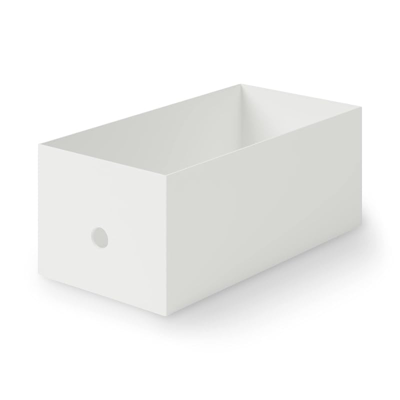 MUJI Коробка для документов из переработанного полипропилена - Стандартный тип - Широкий - 1/2 - Бело-серый, Прибл.. Ш15 x Г32 x В12см, 83904395