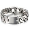 Heavy Stainless Steel Man Bracelet Homme 18MM Curb Link Chain Men's Bracelets for Men On Hand Bands Totem Viking Jewelry