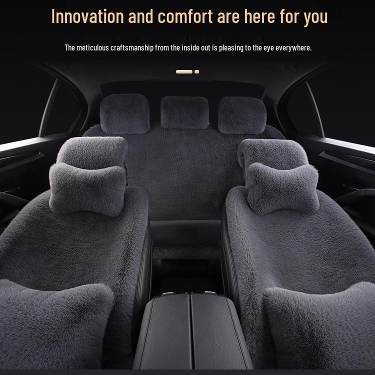 Универсальная плюшевая подушка на автомобильное сиденье: Толстый, Теплый Зимний Чехол из Кроличьего Меха