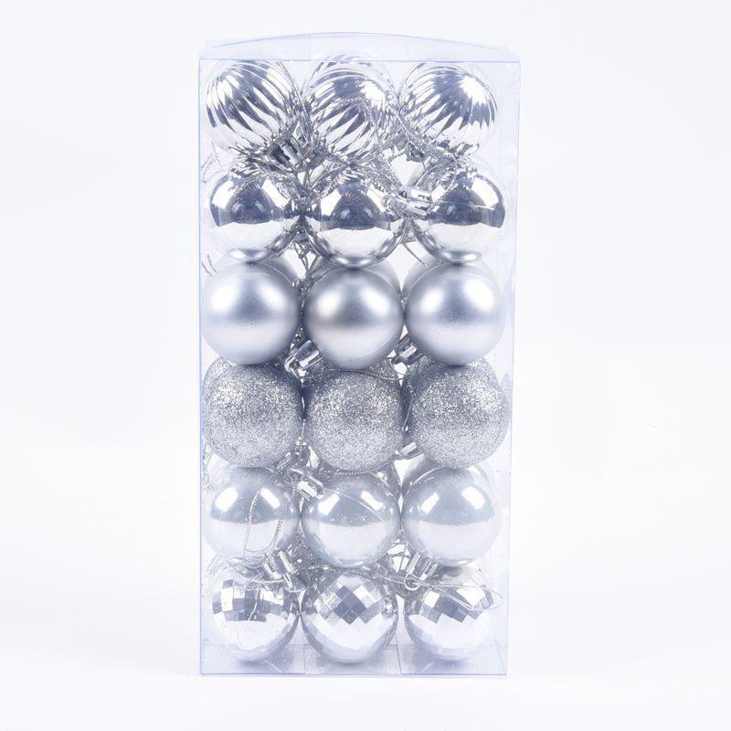 Блестящие 4-сантиметровые подвески в виде рождественских шаров (Упаковка 36 штук)