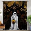 Halloween Elegant Room Curtains for Camera Window Curtain Home Interior Curtains 2 Pieces Tulle for Bedroom Shades Partition