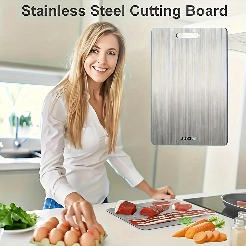 Premium Double-Sided Cutting Board, Food Grade Stainless Steelfor Kitchen And Restaurant