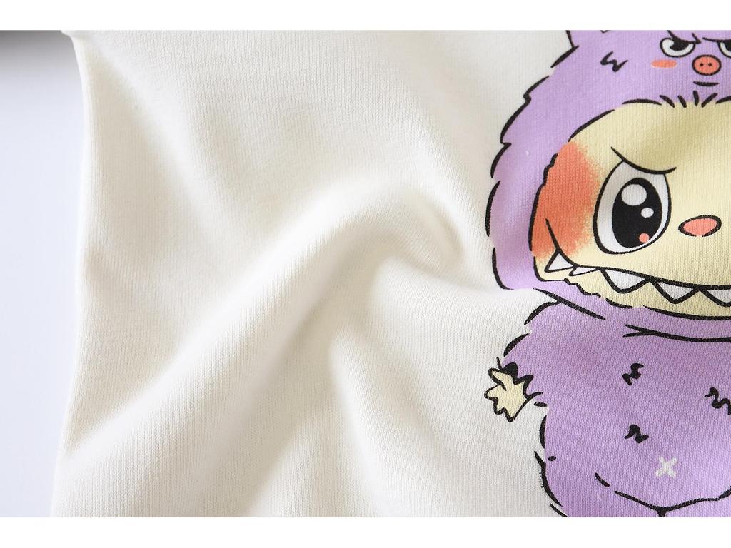 Детская теплая хлопковая толстовка - Осень/Зима, с плюшевой подкладкой, мультяшный топ с длинным рукавом для мальчиков и девочек