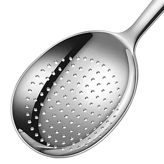 Stainless Steel Slotted Spoon Serving Soup Rice Serving Spoon Mirror Polished Ladles Heat-resistant Handle Kitchen Utensil