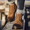 Men Ankle Spring/Autumn Footwear Genuine Leather Mens Shoes Lace Up Casual New Short Boot