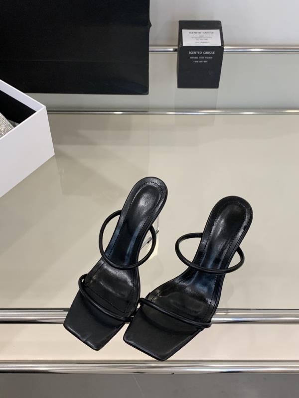 Fashion Low High-Heeled Shoes Lady On A Wedge Womens Slippers Outdoor Pantofle Square Toe Slides 2025 Silver Summer Transparent PU Rome