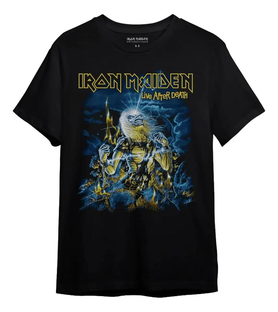 Iron Maiden Live After Death Графическая футболка Хлопок Оверсайз Y2k Мужская Женская Короткий рукав Уличная одежда Свободная Женская Мужская Одежда