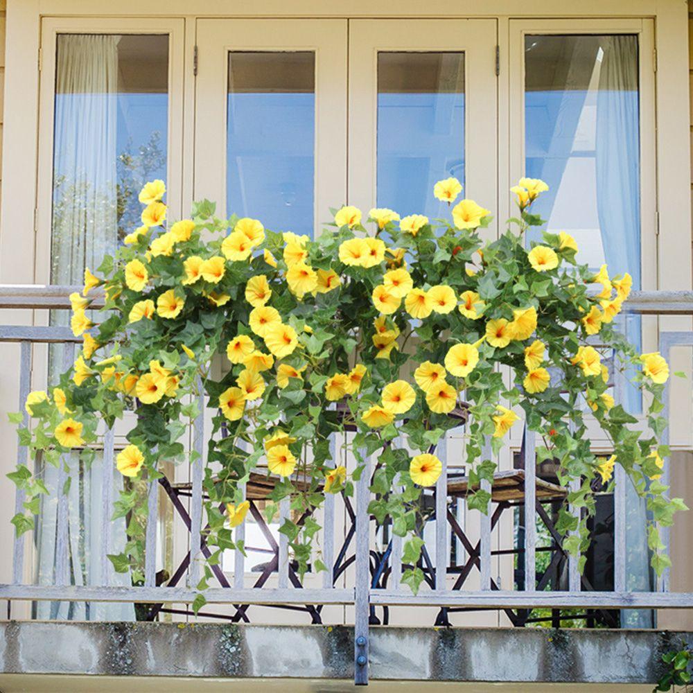Vine Basket Hanging Home Decor Fake Morning Glory Artificial Plants Silk  flower Artificial Flowers
