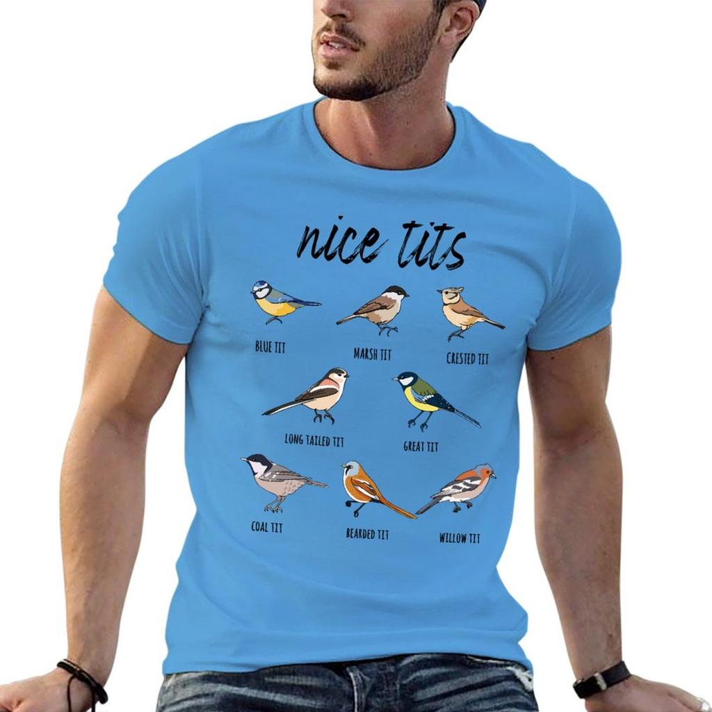 Nice Tits Funny Bird Watching T-Shirt oversizeds shirts graphic men clothes