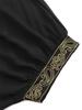 EDOLYNSA Black Vintage Golden Embroidered Long Kimono Cardigan Bikini Cover-ups Wrap Dress Beach Wear Swim Suit Cover Up Q23065