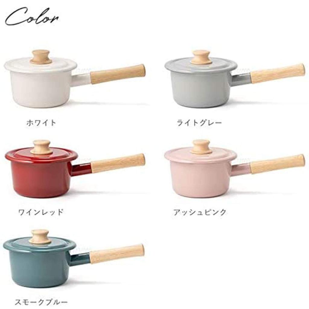 Fuji Enamel One-handed Pot Milk Pan Cotton Series Light Gray 14cm CTN-14M.LG