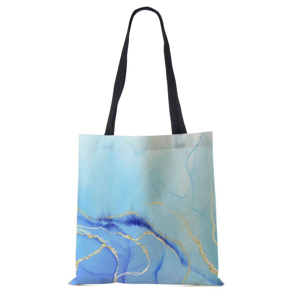 Женские льняные сумки с принтом, повседневные дорожные пляжные подарочные пакеты