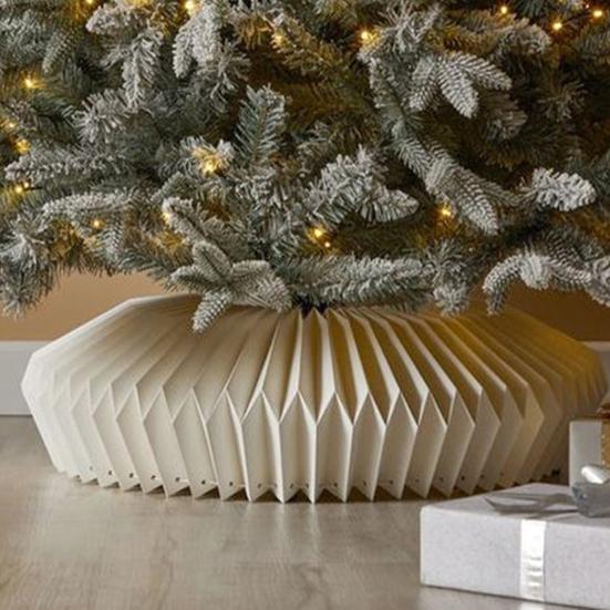 Сотовый воротник для рождественской елки Складная бумажная подставка-основание для рождественской елки Чехол-корзина Юбка-воротник для подставок 12"-25"