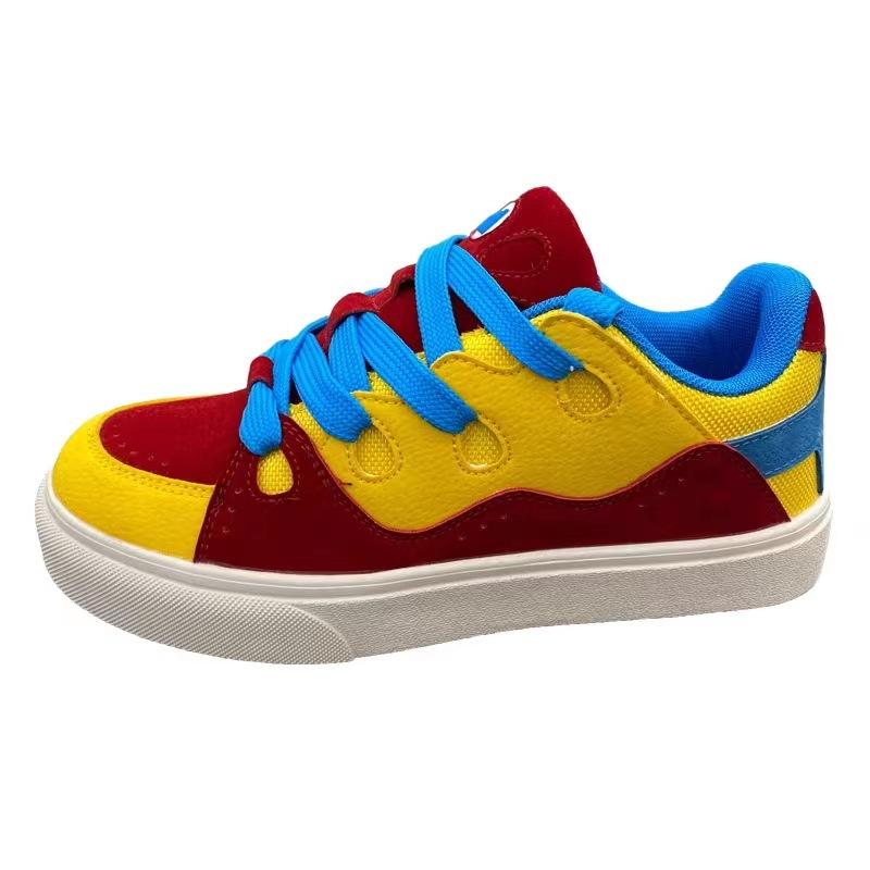 Новые летние мужские туфли для скейтбординга, повседневные спортивные туфли на плоской подошве, мужские контрастные цветные туфли для моральных тренировок