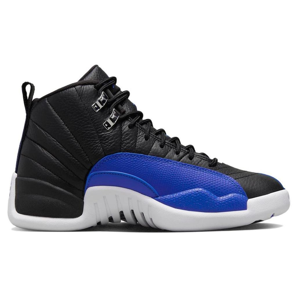 Air Jordan 12 Retro Hyper Royal Women Sneakers Black Metallic-Silver White AO6068-004