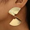 Bohemian Dainty Gold Big Butterfly Leaf Earrings Big Dainty Gold Irregular Spiral Fan Leaf Drop Earrings Statement Charm Earring Punk Jewelry