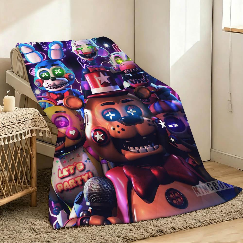 3D Horror F-FNAFs Gaming F-Freddy Flannel Blanket Soft Throw Art For Home Decor Bedroom Sofa Naps Picnic Gifts Halloween Present