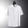 Summer Light Business Ice Silk Shirt, Men's Short Sleeved Non Ironing Shirt, Casual Seamless Shirt