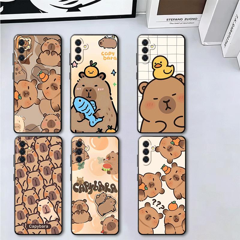 Забавный Капибара Мультяшный Милый Мягкий Чехол для Телефона для Samsung A17 A37 A57 A16 A26 A36 A56 A15 A25 A35 A55 A14 A24 A34 A54 A13 A23 A33