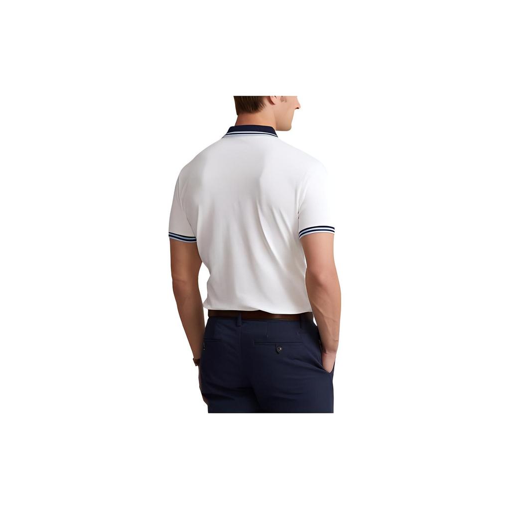 Polo Ralph Lauren SS22 Color Block Cotton Short Sleeve Polo Shirt Men Tops White MNPOKNI1N821681-100